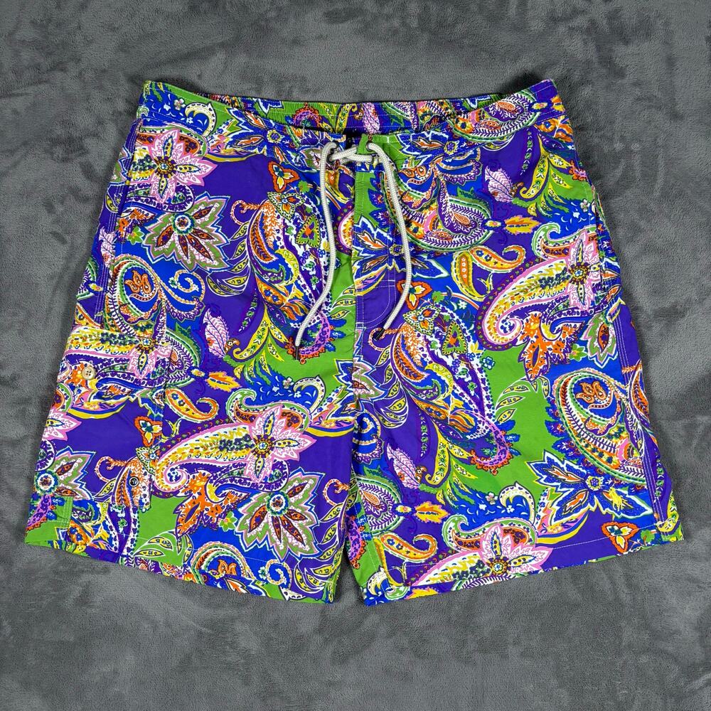 Vintage Polo Ralph Lauren Floral Paisley Lined Swim Trunks Men’s L Cargo Retro